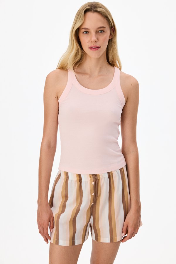 Pembe Isla Çizgili Şort Pijama Takımı - Penti 2 AL 1 ÖDE