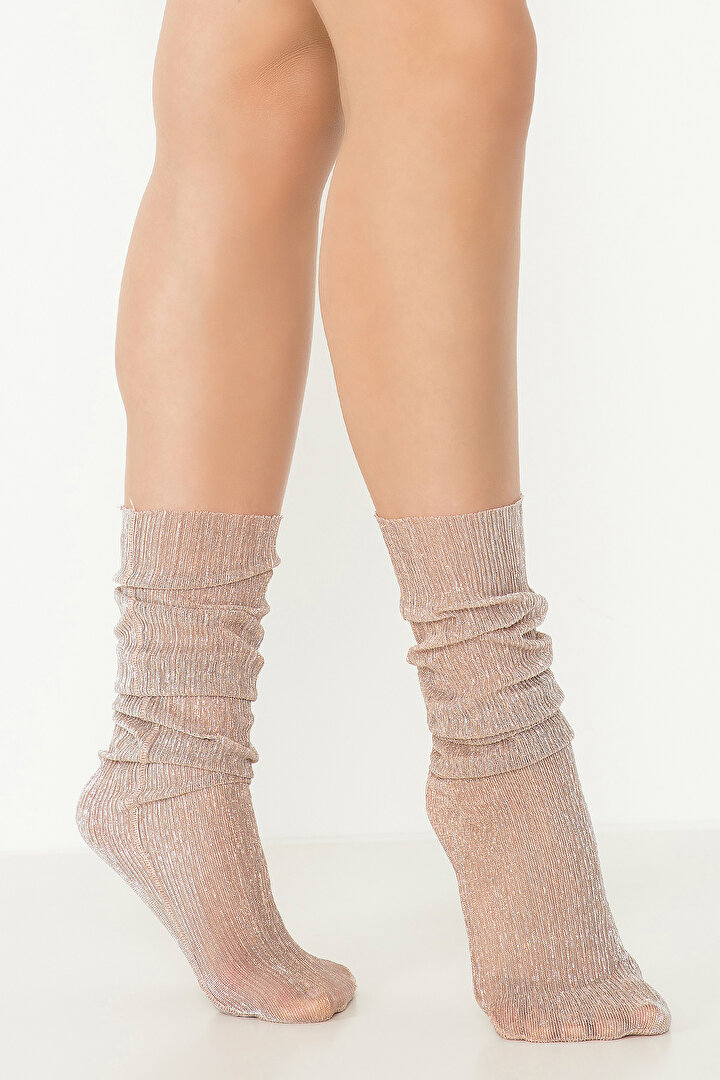 Pembe Disco Soket Çorap - 1