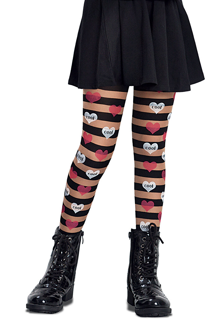 Kız Çocuk Hearts Külotlu Çorap - 1