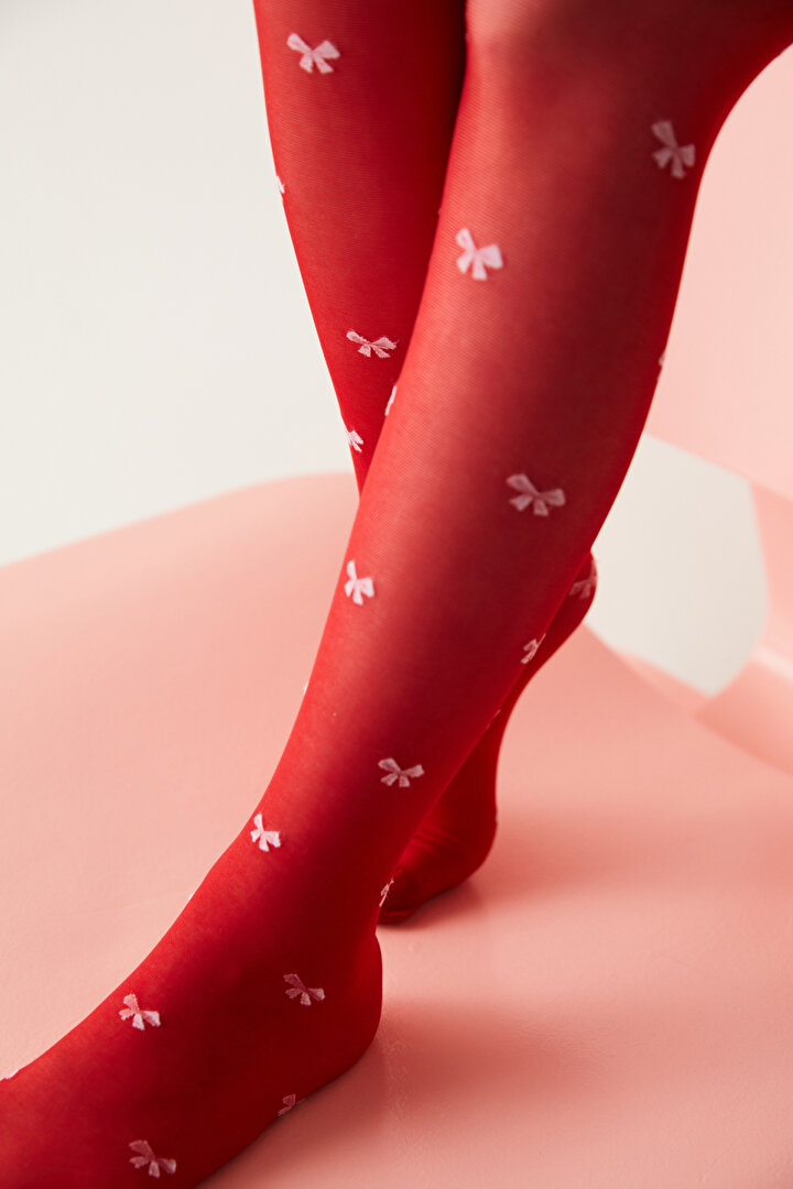 Girls Pretty Bowtie Tights - 1
