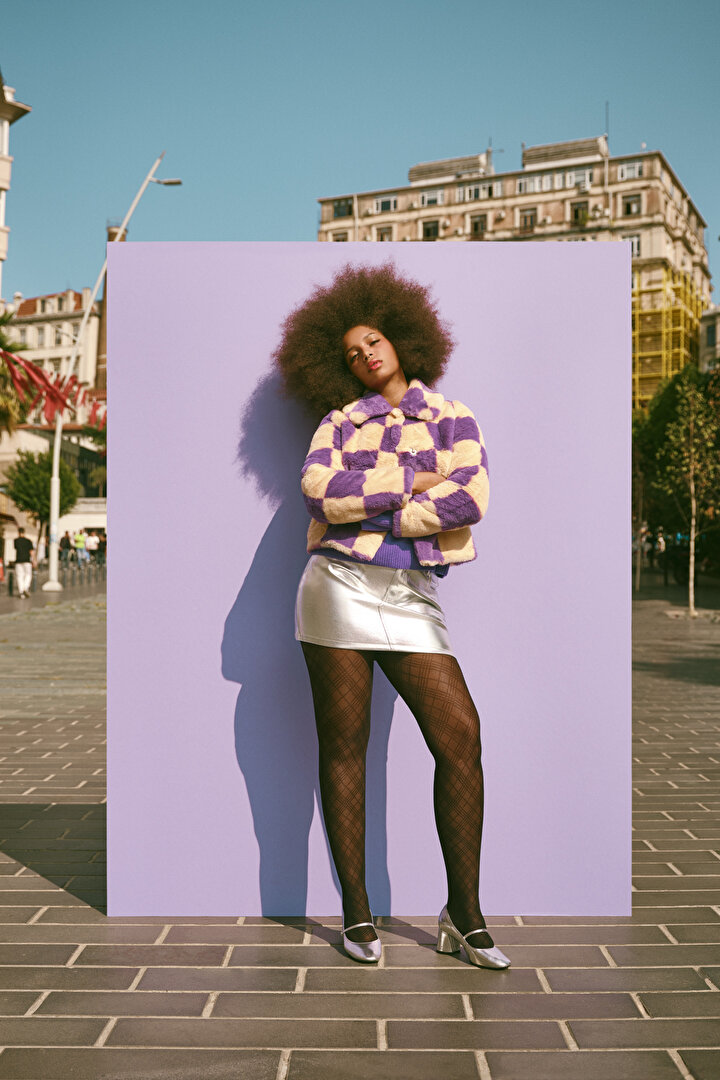 Checked Black Tights - 1