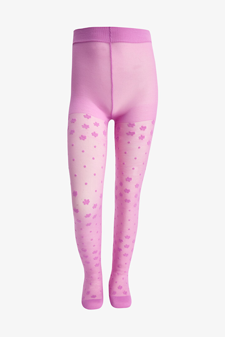 Kız Çocuk  Pretty Dotted Daisy Külotlu Çorap - 1