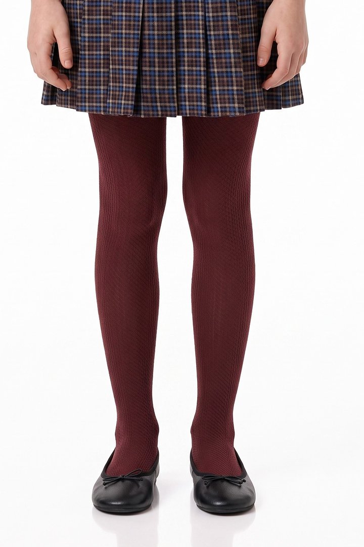 Bordo Pretty Micro Warm Külotlu Çorap - 1