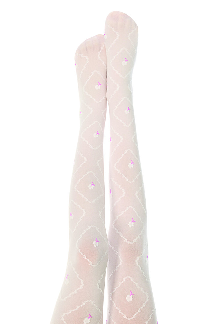 Kız Çocuk Pretty Diamond Flower Külotlu Çorap - 1