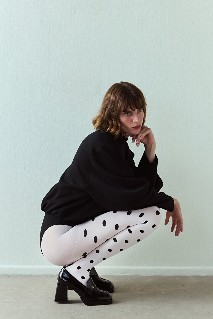 White Dotted Tights - 2