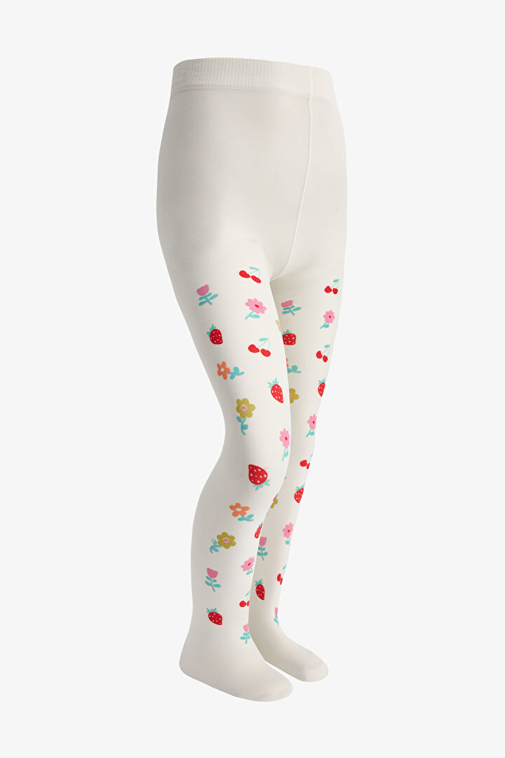 Kız Çocuk  Pretty Fruit Floral Külotlu Çorap - 2