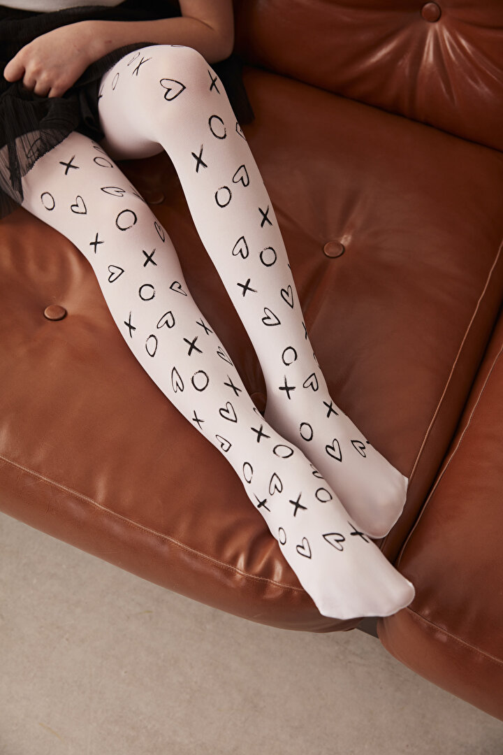 Girls White Pretty Xoxo Socks - 1
