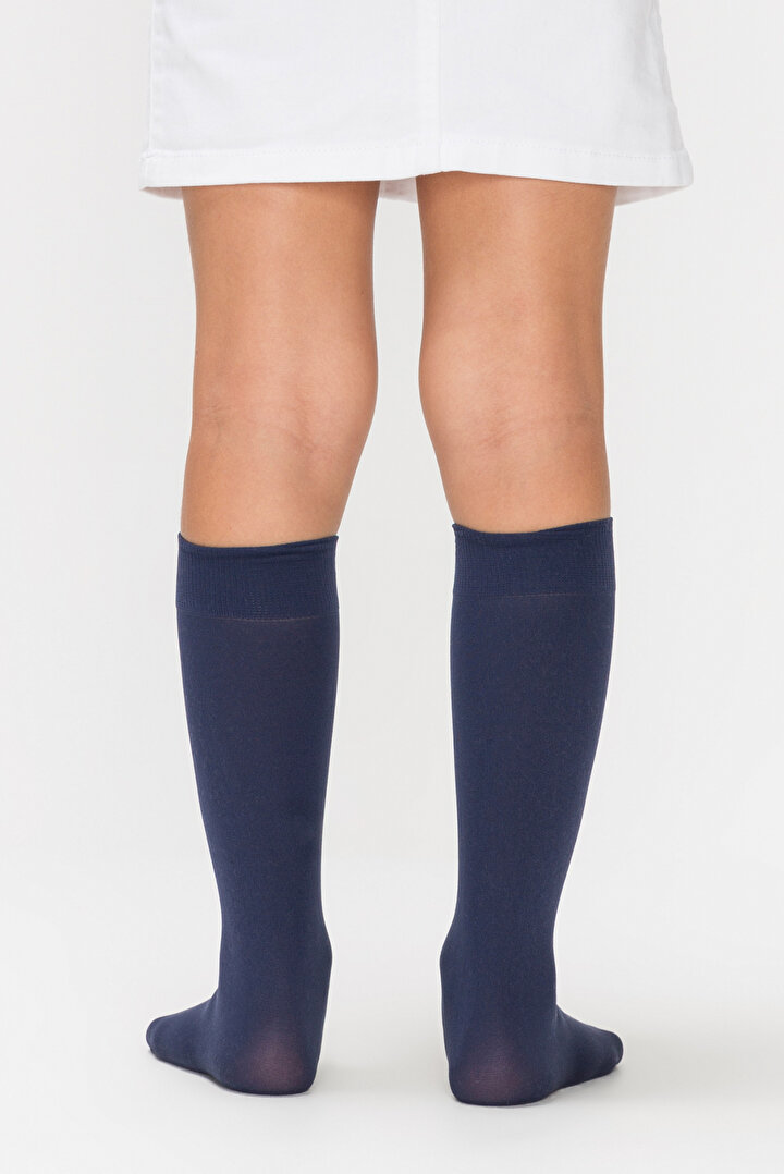 Blue Micro 40 Knee High Socks - For Girls - 2