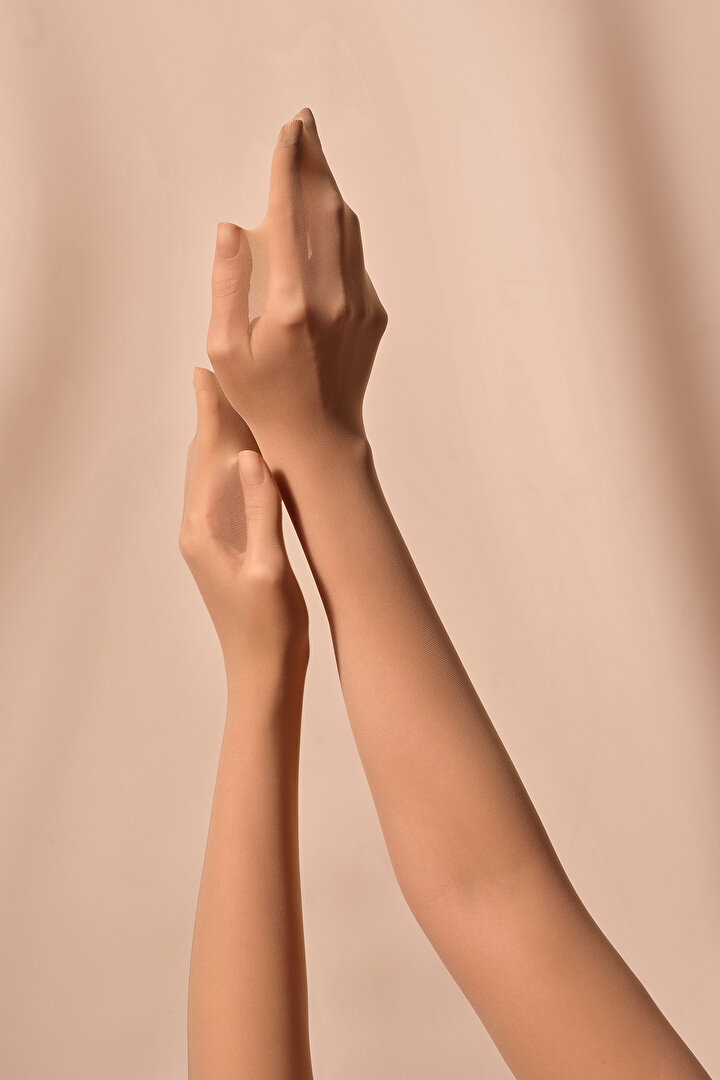 Yeni Ten Cream Maxi Külotlu Çorap - 2