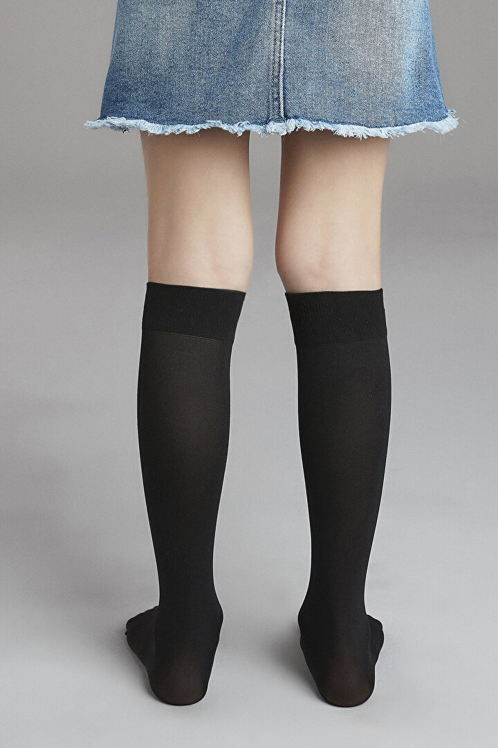 Siyah Kız Çocuk Mikro 40 Pantolon Çorabı - 2