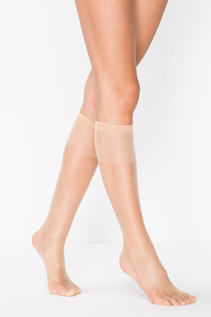 Açık Ten Rengi Fit 15 Burunsuz 3'lü Pantolon Çorabı - 1