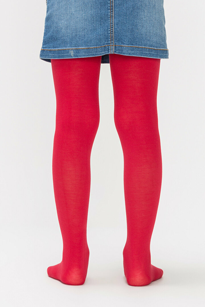 Kırmızı Kız Çocuk Ekstra Pamuklu Külotlu Çorap - 2