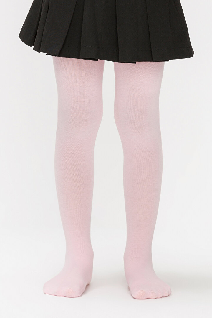Pink Girls Extra Cotton Tights - 1
