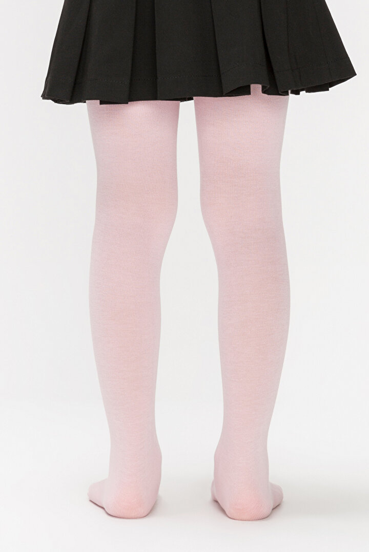 Pink Girls Extra Cotton Tights - 2