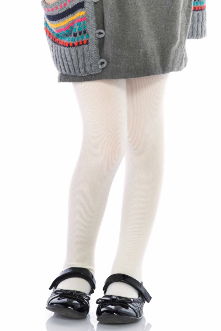 White Girls Angora & Wool Tights - 1