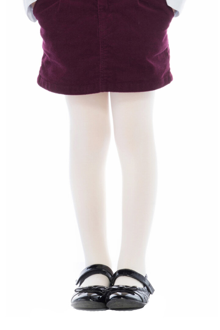 Girls White Ultra Cotton Tights 2 In 1 - 1