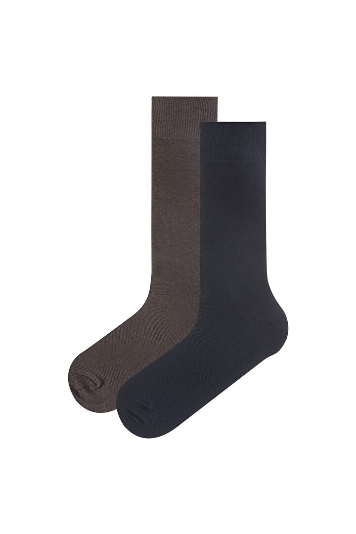 Lacivert Bambu 2'Li Soket Çorap - 1