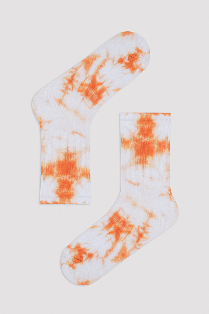 Orange Tie Dye Socket Socks - 1