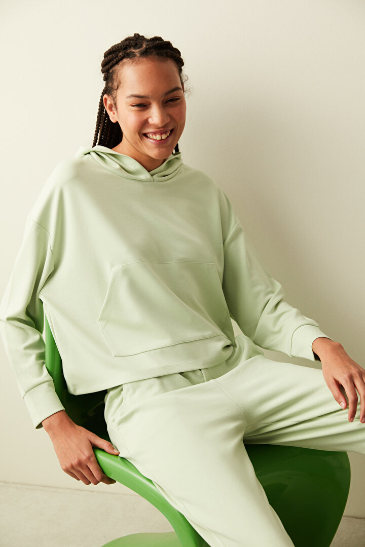 Mint Yeşili Modal Sweatshirt - 1