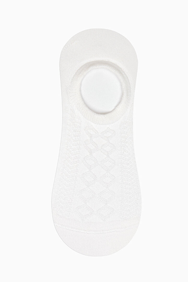 3 Çift Pamuklu Kendinden Limon Desenli Burun Dikişsiz Sneaker Çorap - 3