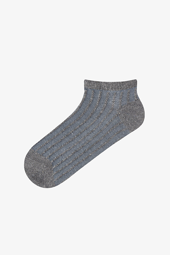 Cream Brown Knitted Jacquard 5 Pack Liner Socks - 2