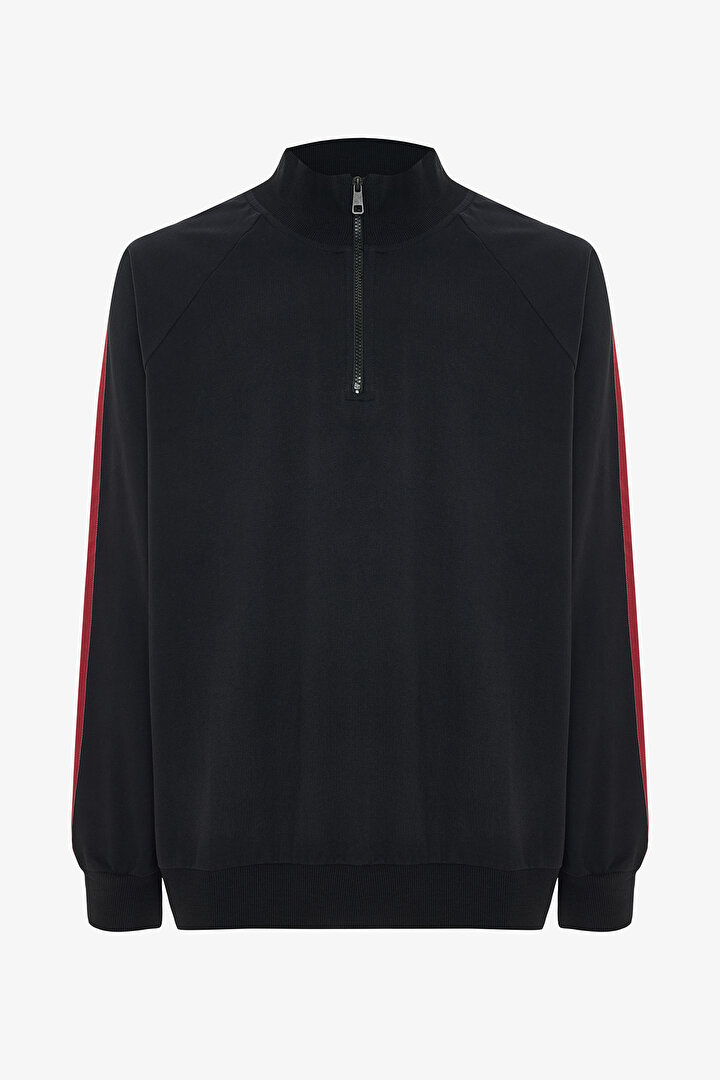 Siyah Erkek Çizgili Oversize Jogger Pijama Takımı - 2