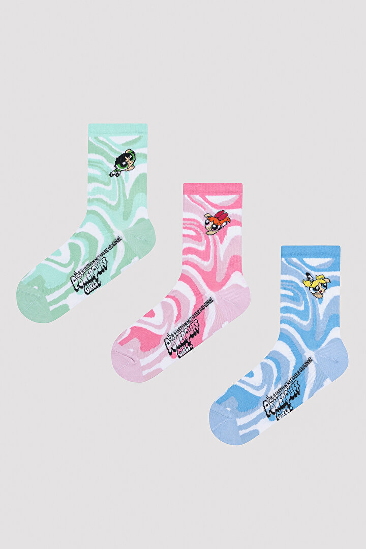 Tie Dye 3lü Soket Çorap - Powerpuff Girls Koleksiyonu - 1