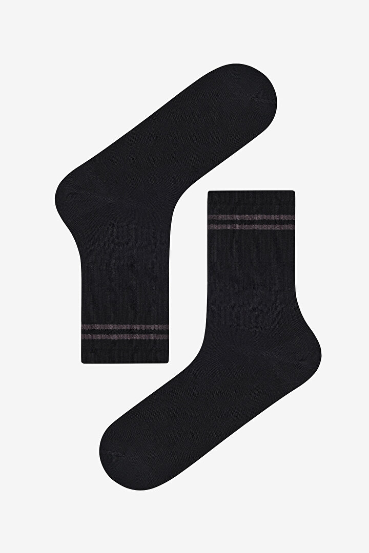 Man Double Line 3in1 White Socket Socks - 2