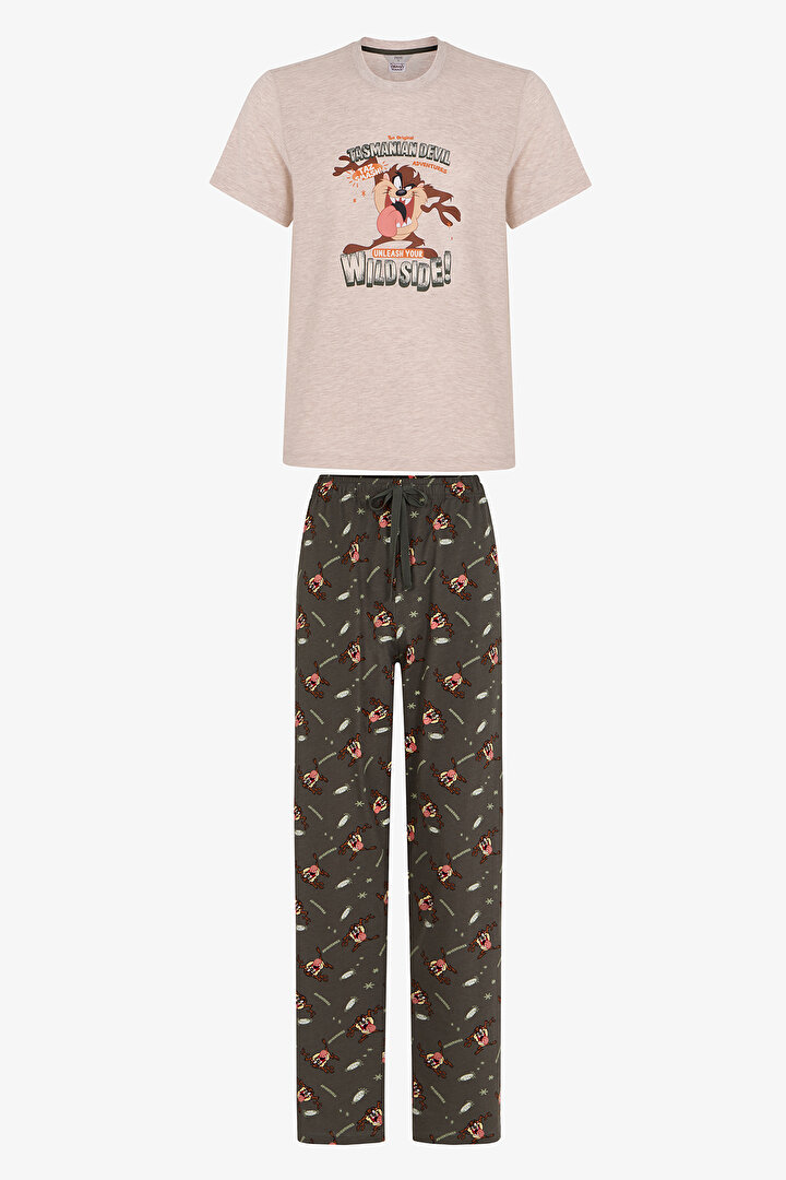 Erkek Tasmanian Pantolon Kısa Kollu Pijama Takımı - 1