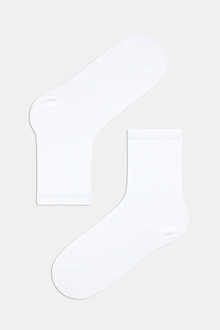 Unisex Siyah Beyaz 2 li Tenis Soket Çorap - 2