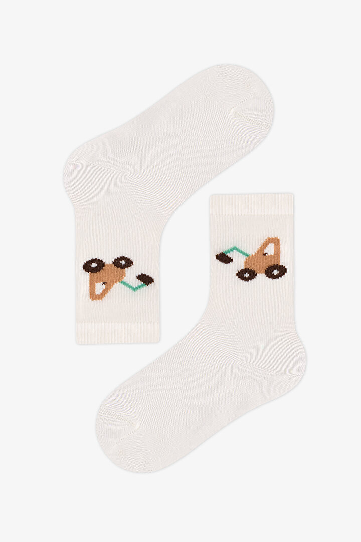 Boys' Tractors Car Print Cotton 3 Pack Ankle Socks - 2