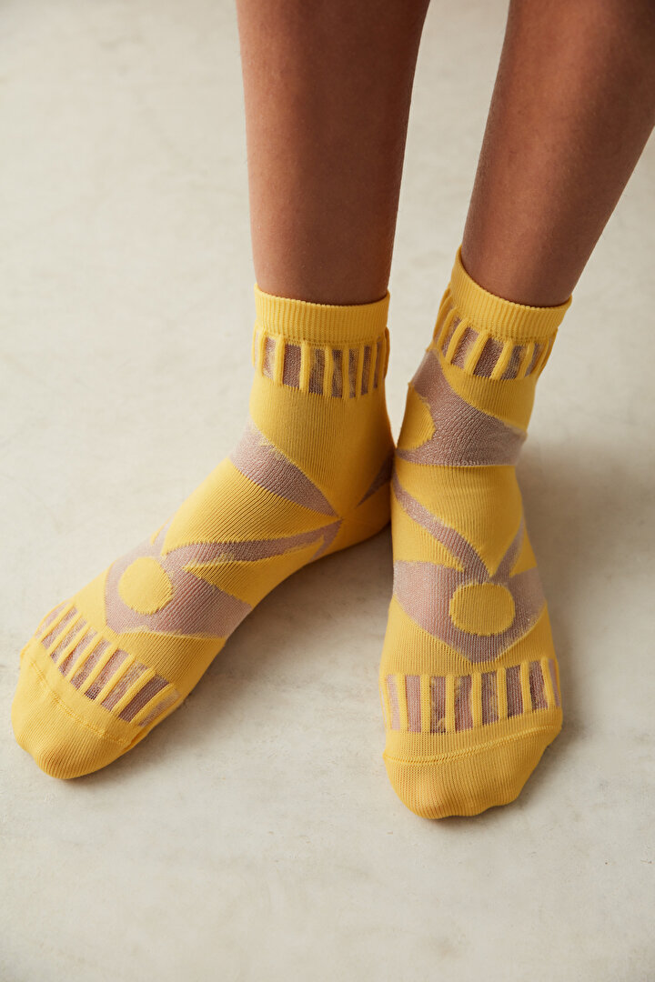 Geometric Mesh Socket Socks - 1