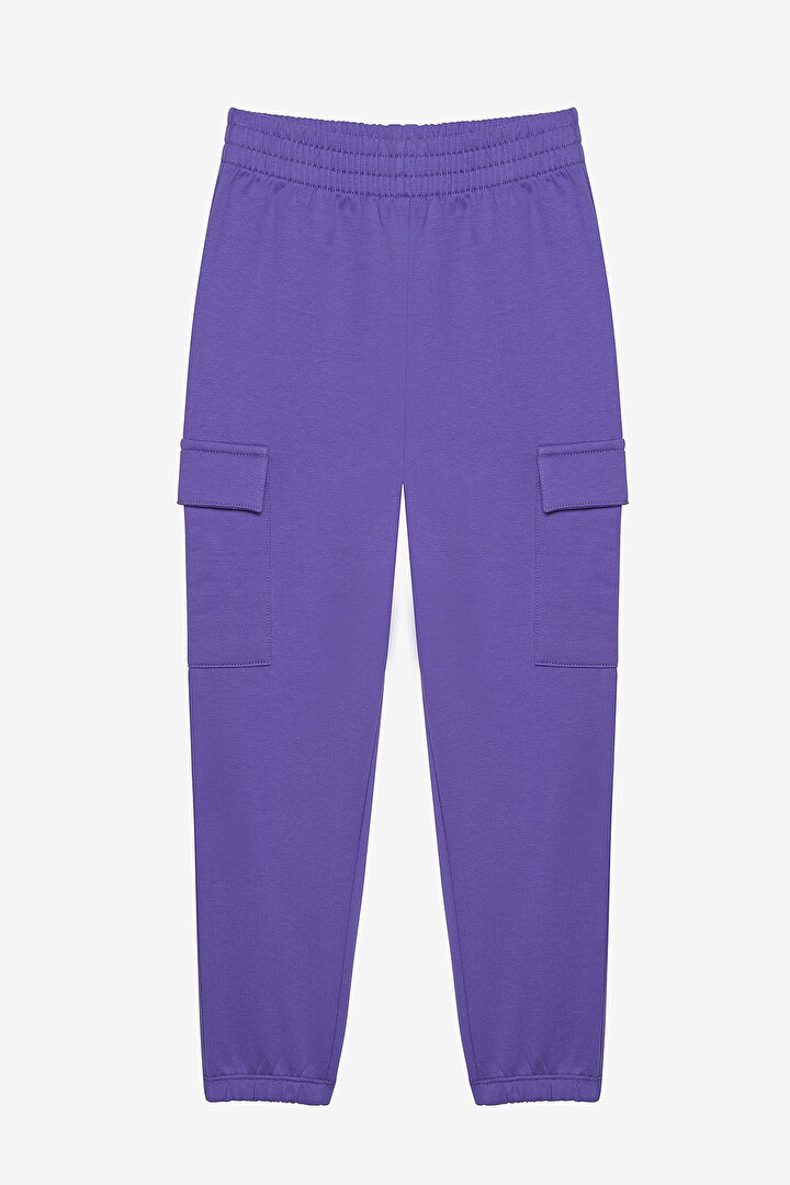 Kız Çocuk Purplish Koyu Lila Cargo Jogger - 1