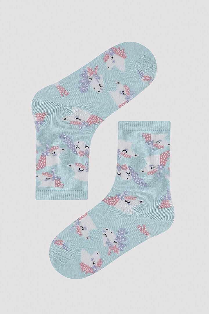 Girl Unicorn Printed 3in1 Sock - 4