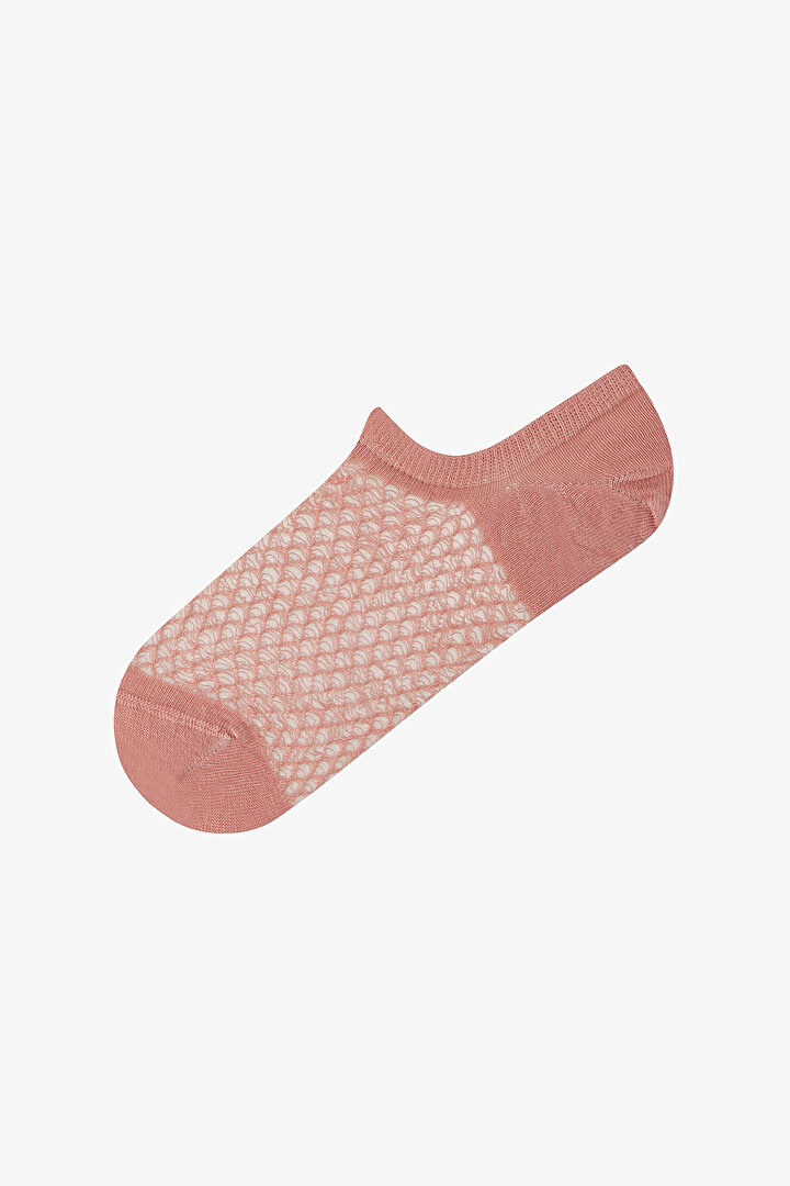 3 Çift Burun Dikişsiz Kendinden Desenli Sneaker Çorap - 2