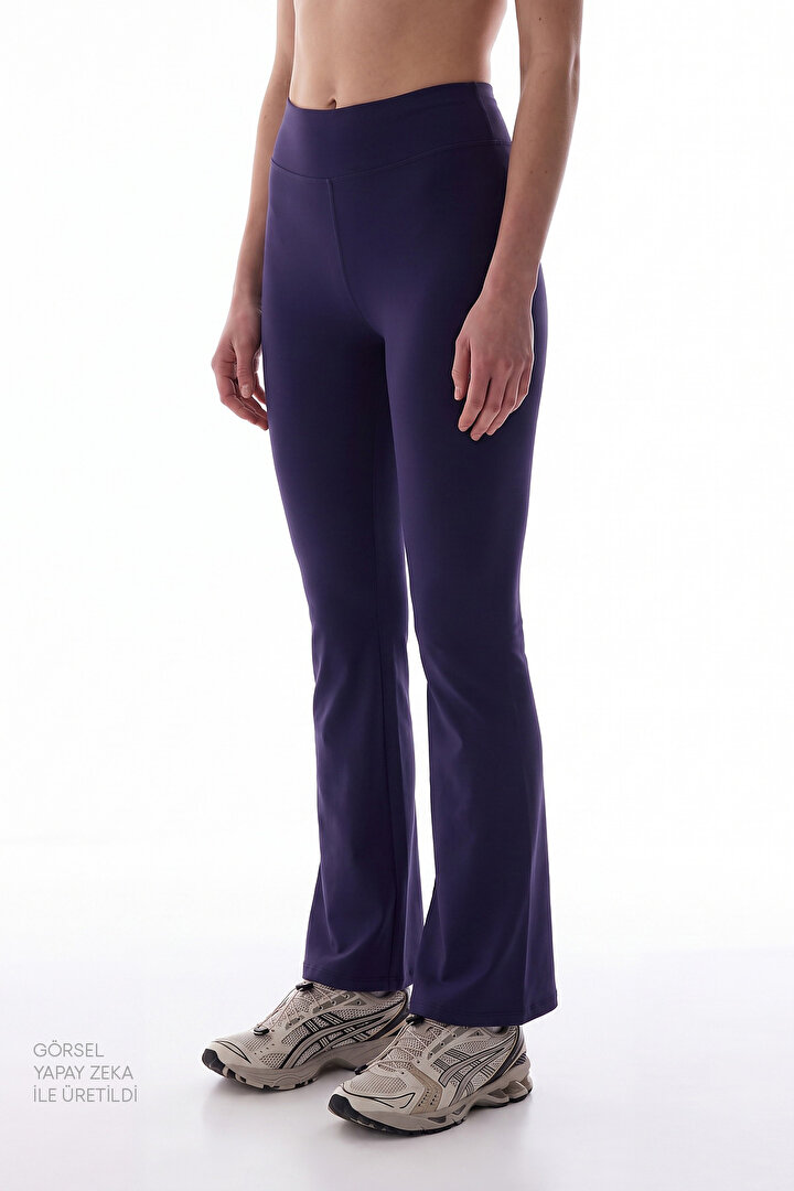 Navy Easy Feel High Waist Flare Leggings - 1