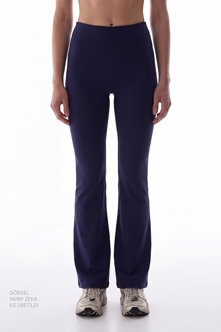 Navy Easy Feel High Waist Flare Leggings - 2