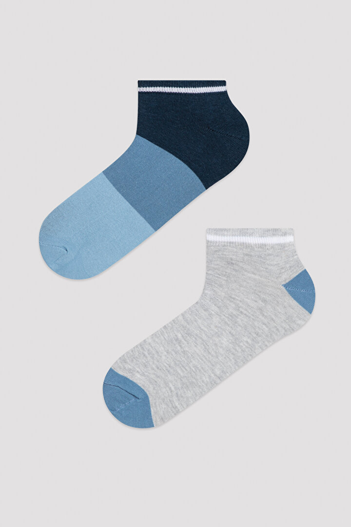 Çok Renkli Soft Colour 2li Patik Çorap - 1