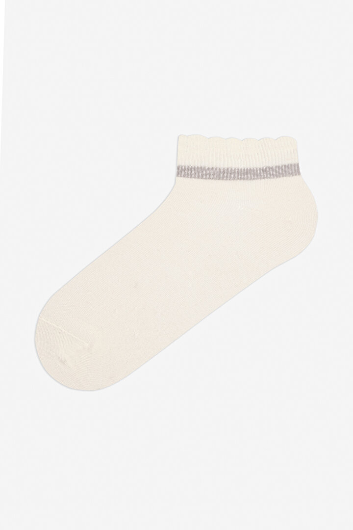 Pretty Frill 3in1 White Pink Liner Socks - 2