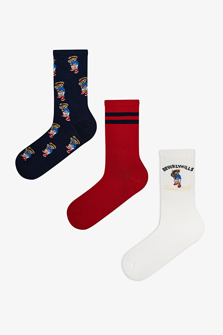 Erkek Renkli Cookie Santa 3'lü Soket - 1