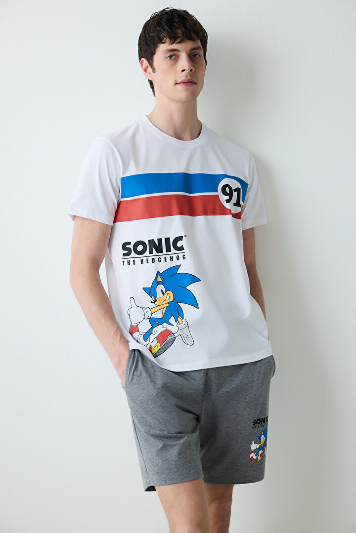 Sonic Şortlu Çok Renkli Pijama Takımı - 1