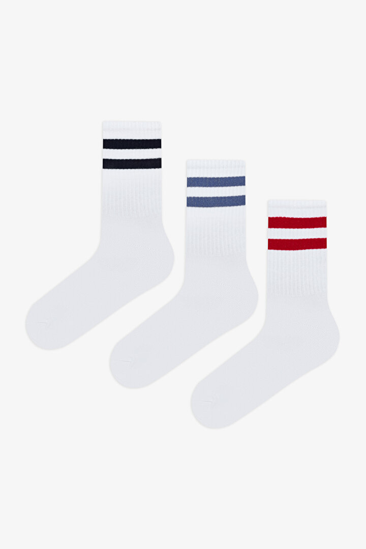 Man Stripe 3in1 Multi Colour Socket Socks - 1