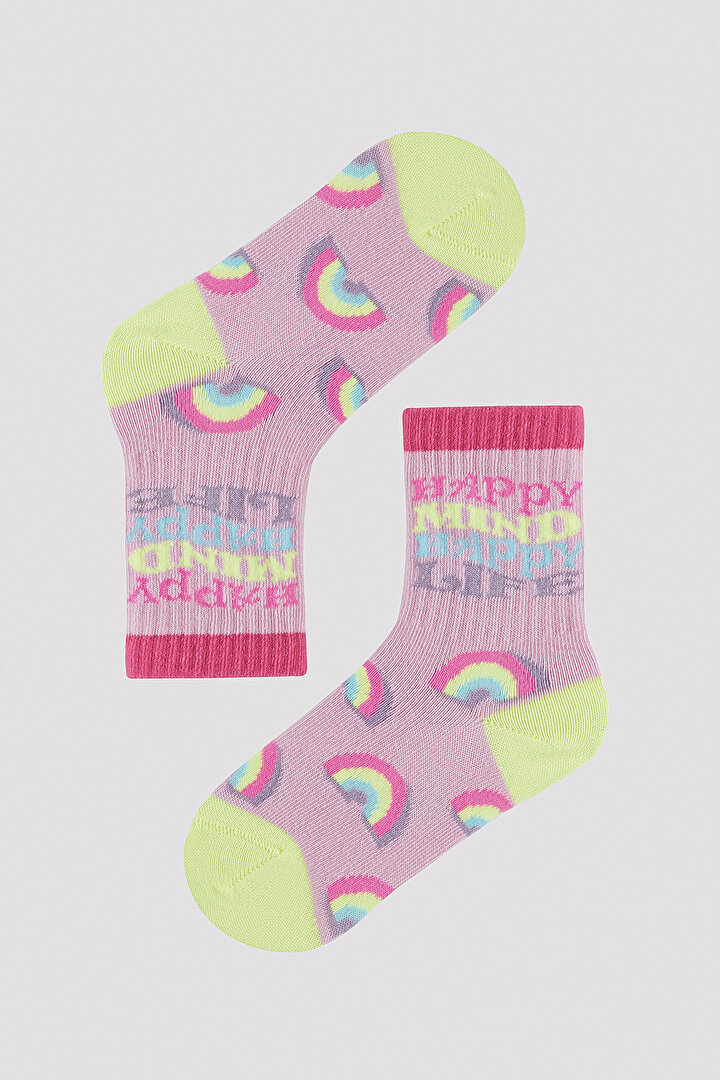 Kız Çocuk Happy Mind 3lü Tenis Soket Çorap - 3