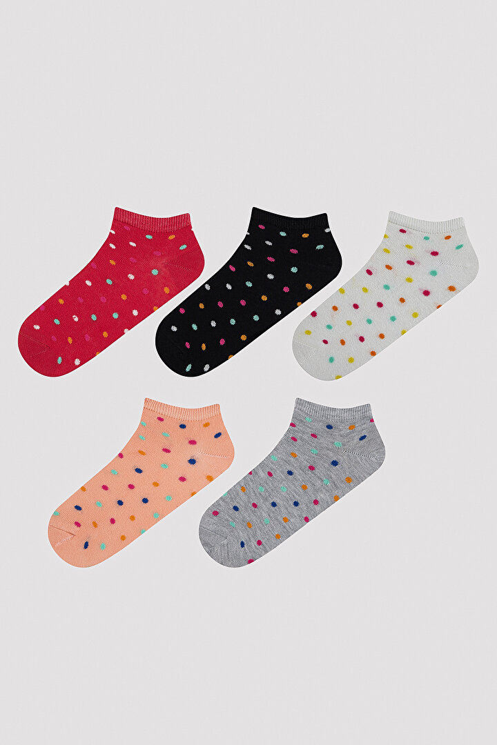 Colorful Dotted 5in1 Liner Socks - 1