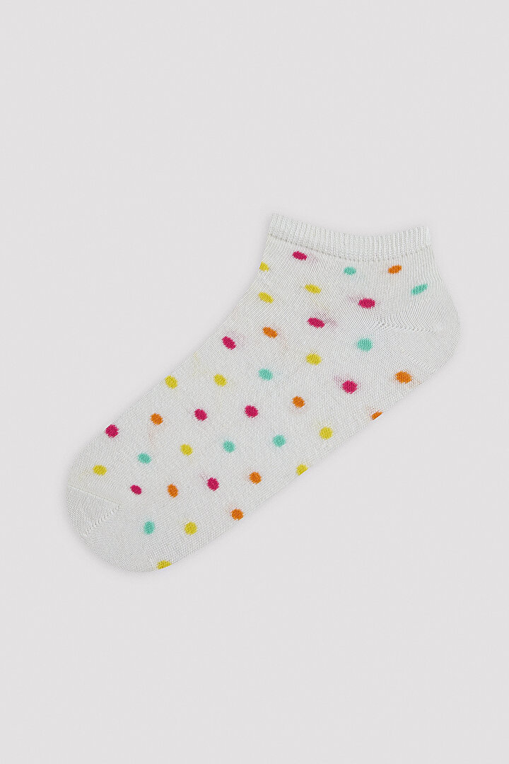 Renkli Puantiyeli 5li Patik Çorap - 2