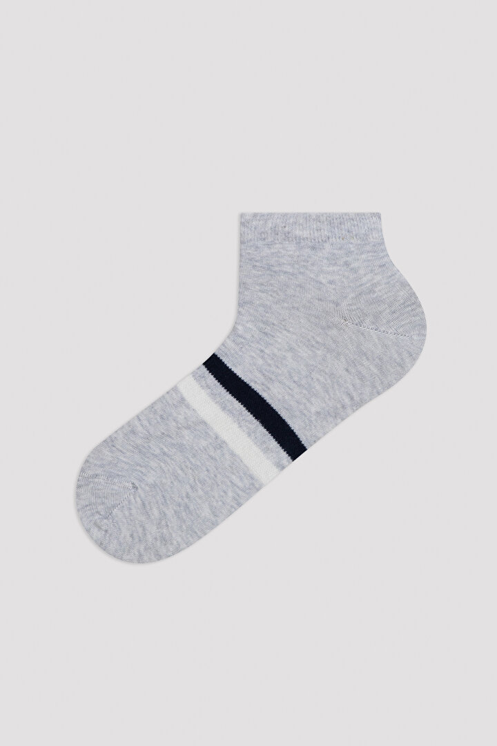 Çok Renkli Stripe Black White 2li Patik Çorap - 2