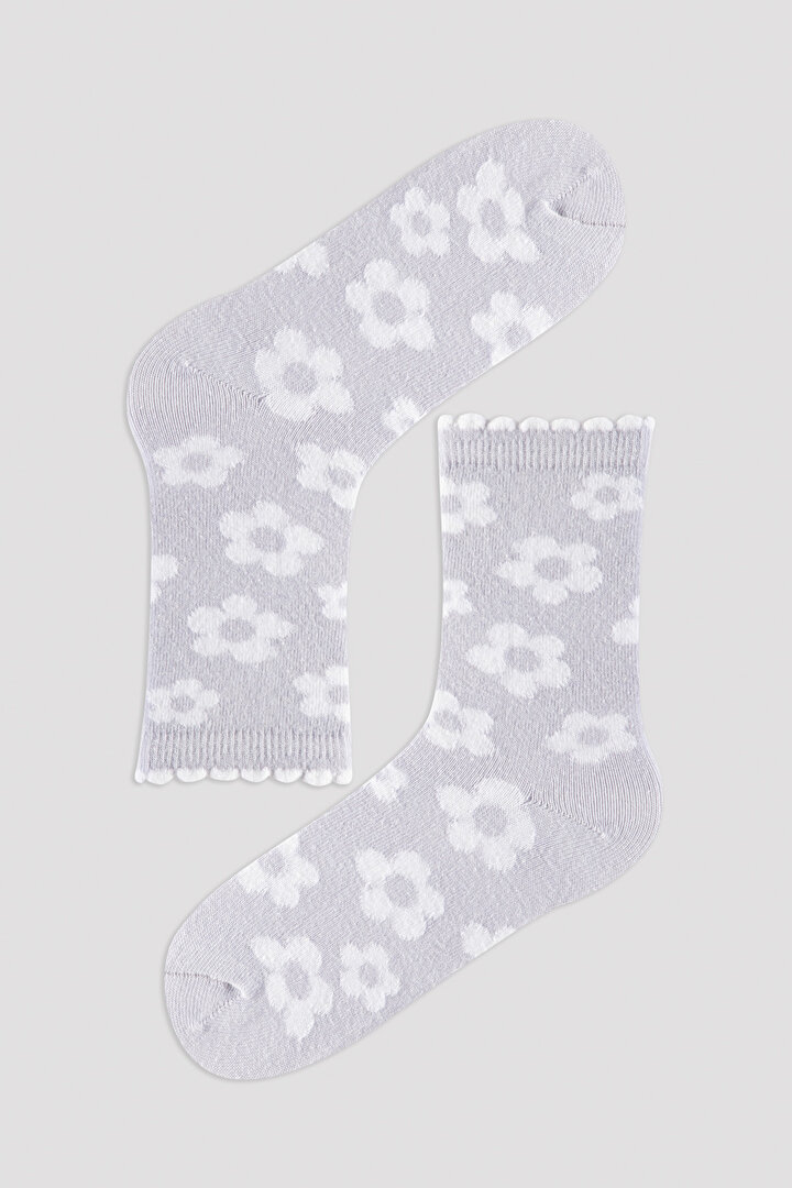 Multi Colour Girls Soft Flower 4in1 Socket Socks  - 2