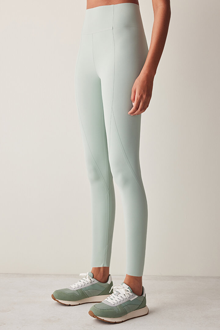 Bonding Detailed Active Light Green Legging - 1