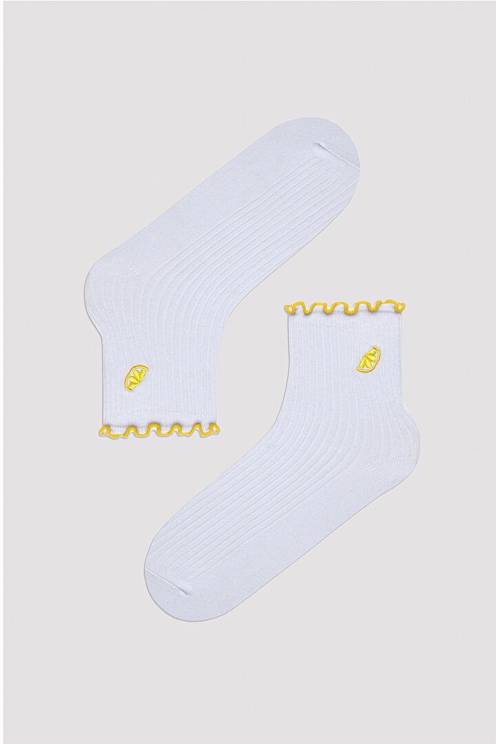 Lemon Frill Socket Socks - 1