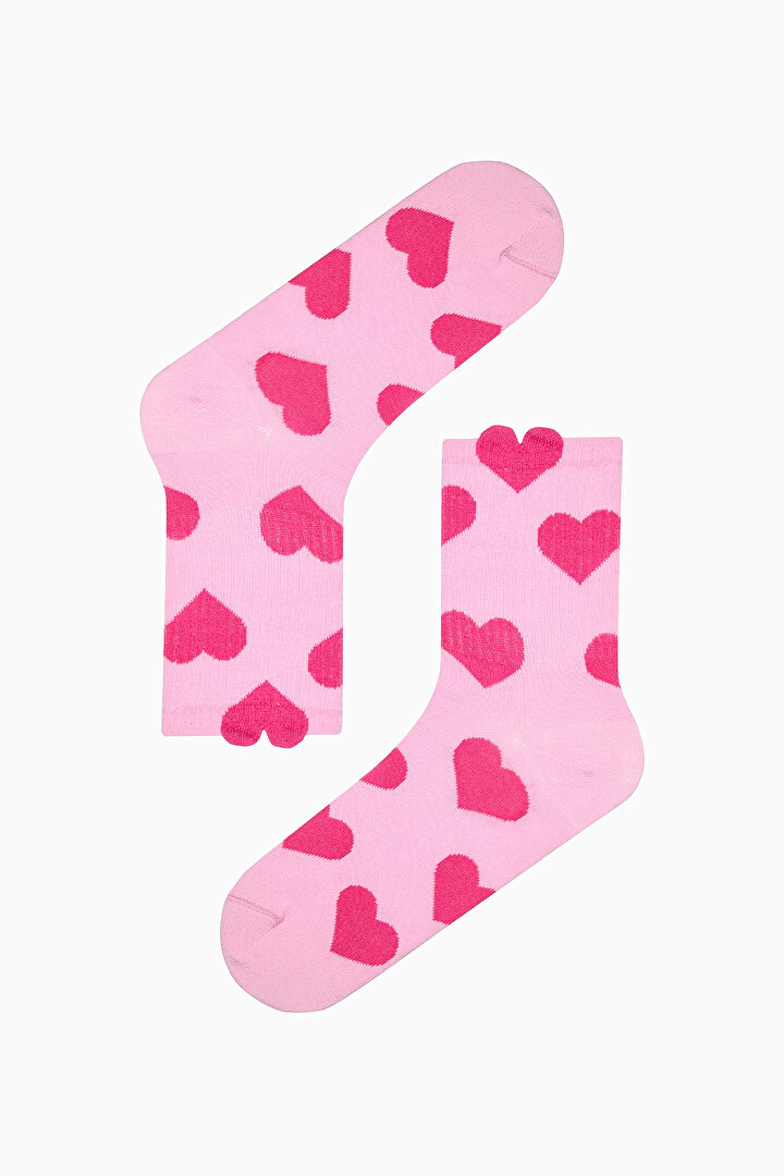 3D Heart Socket Socks - Penti Loves Paris Collection - 1